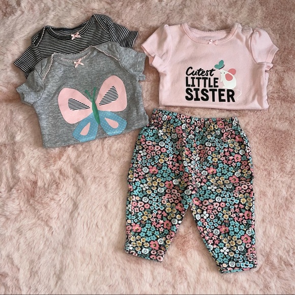 Lot of 0-3 month Carters baby girl clothes - Picture 3 of 6